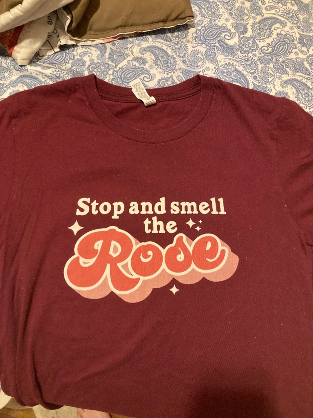“Stop and smell the rose” printed tshirt